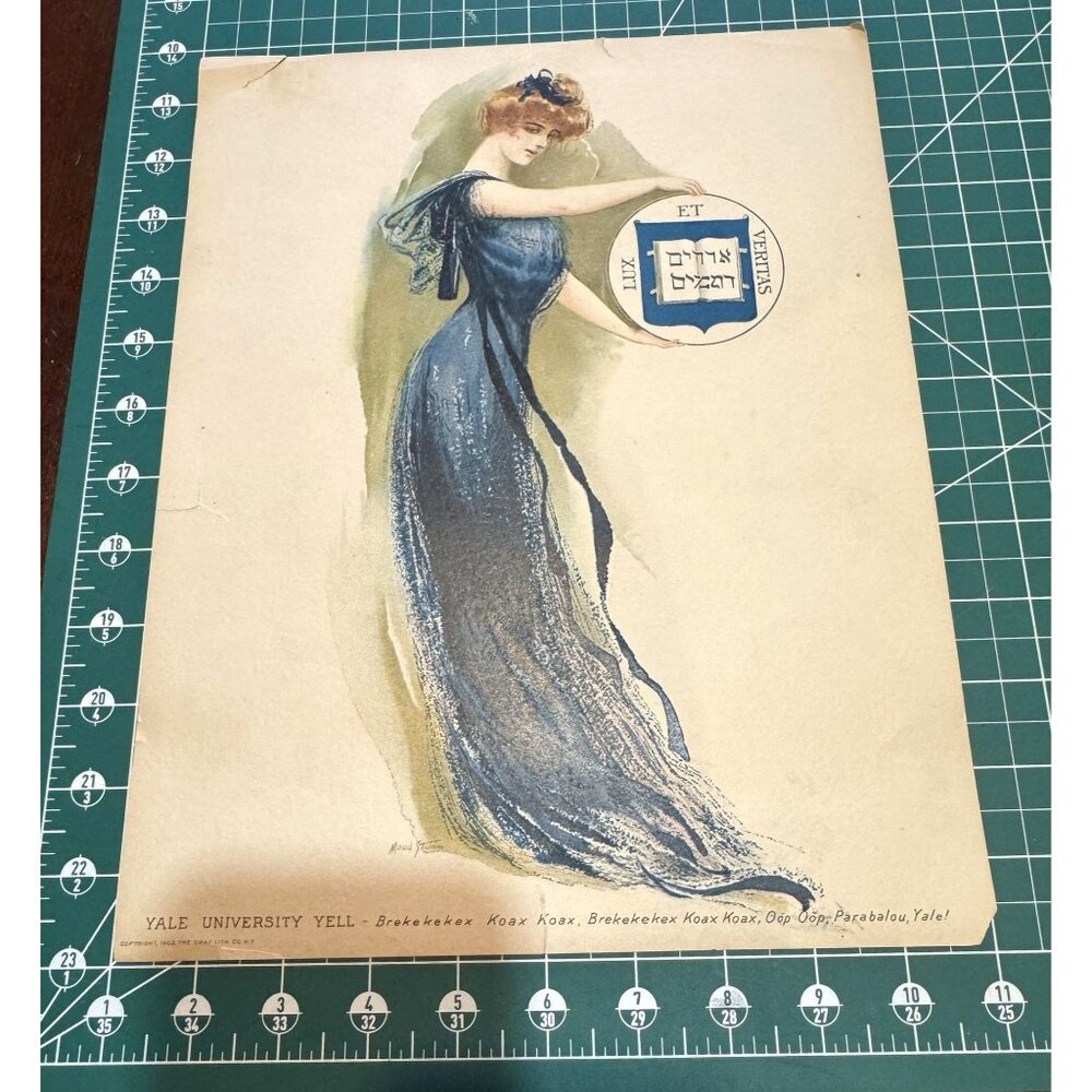 Yale University Yell Womens Vintage Illustration Print 1902 Maud Stumm